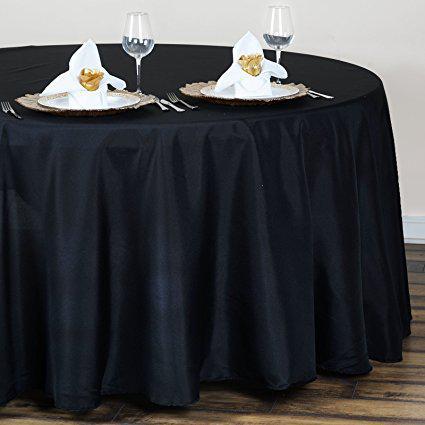 Black Round Linen Table Cloth 224cm X, Round Black Tablecloth