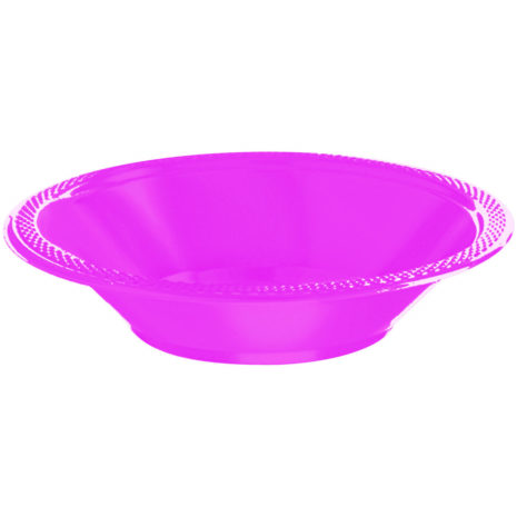 Bright Pink Plastic Bowls