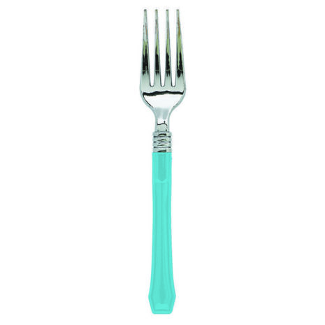 Premium Light Blue and Silver Forks