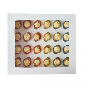 24 Hole White Mini Cupcake Box