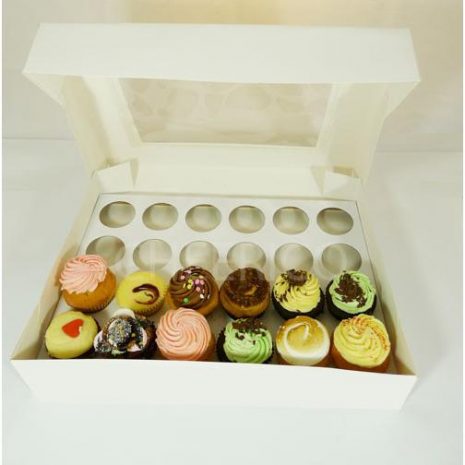 24 Hole White Cupcake Box