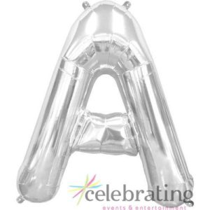 14in Silver Letter A Air-fill Foil Balloon
