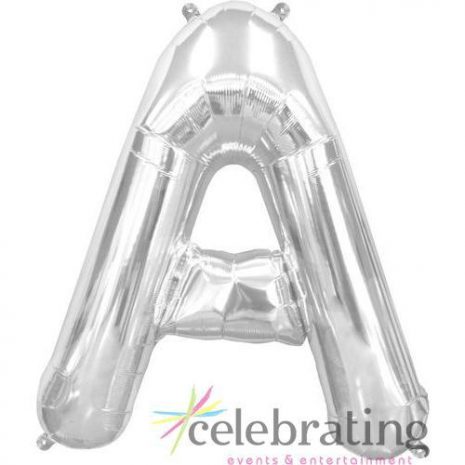 14in Silver Letter A Air-fill Foil Balloon