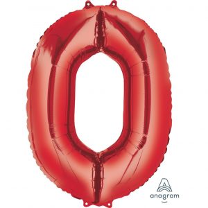 0 Red Jumbo Foil Balloon