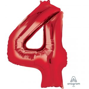 4 Red Jumbo Foil Balloon
