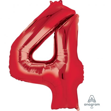 4 Red Jumbo Foil Balloon