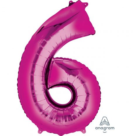 6 Pink Jumbo Foil Balloon