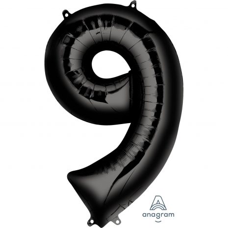 9 Black Jumbo Foil Balloon