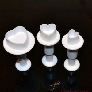 Heart Fondant Plunger Cutters 3pk