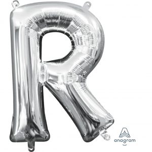 R Silver Jumbo Foil Balloon