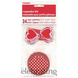 Valentine Cupcake Kit Hearts 24pk