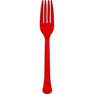 Red Plastic Forks