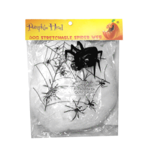 Halloween Party White Stretchable Spider Web with Spiders 50g