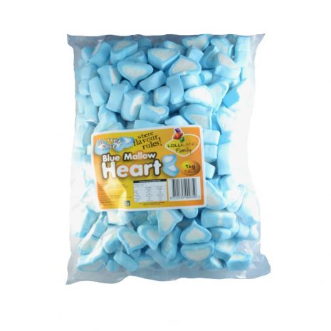 Blue Marshmallow Hearts - Bulk 1kg