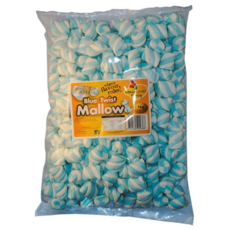 Blue Marshmallow Twists - Bulk 1kg