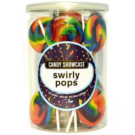 Rainbow Swirly Lollipops - 24 Pack