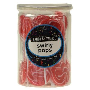 Red Swirly Lollipops - 24 Pack