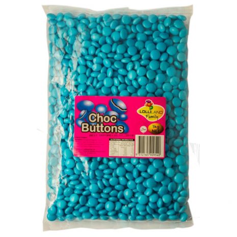 Blue Chocolate Buttons - Bulk 1kg
