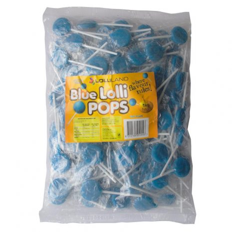 Blue Flat Lollipops - Bulk 1kg
