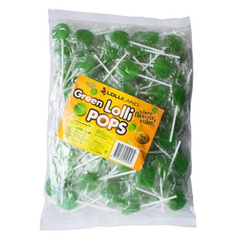 Green Flat Lollipops - Bulk 1kg