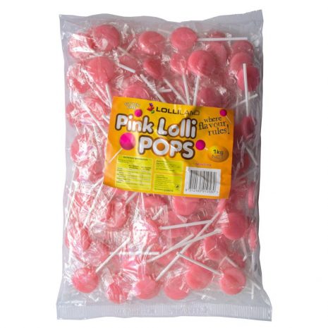 Pink Flat Lollipops - Bulk 1kg