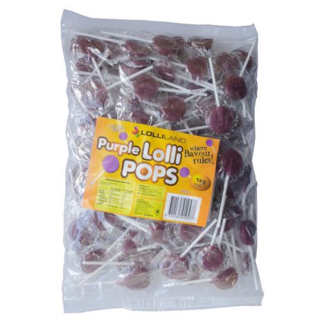 Purple Flat Lollipops - Bulk 1kg