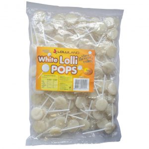 White Flat Lollipops - Bulk 1kg