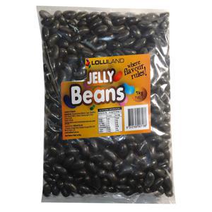 Black Jelly Beans - Bulk 1kg