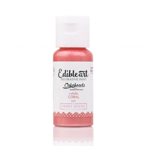 Edible Art Paint 15ml - Metallic Coral