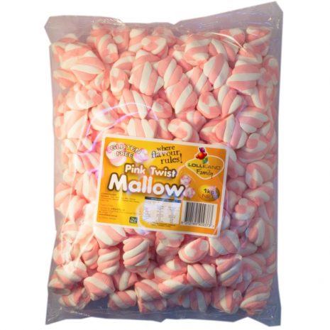 Pink Marshmallow Twists - Bulk 1kg