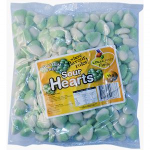 Green Sour Hearts - Bulk 1kg