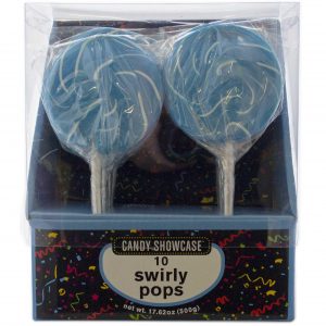 Blue Large Swirly Lollipops - 10 Pack