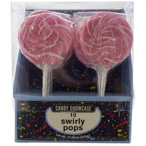 Pink Large Swirly Lollipops - 10 Pack