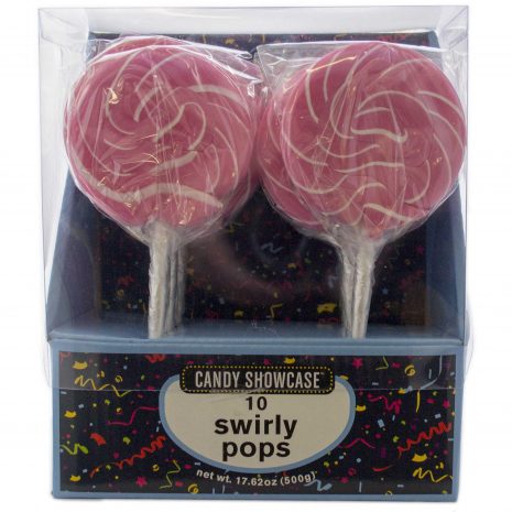 Pink Large Swirly Lollipops - 10 Pack