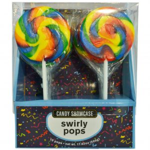 Rainbow Large Swirly Lollipops - 10 Pack