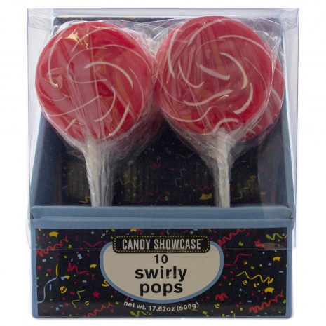 Red Large Swirly Lollipops - 10 Pack