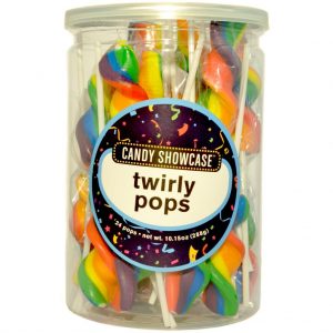 Rainbow Twirly Lollipops - 24 Pack