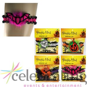 Assorted Halloween Thigh Garters 4pk