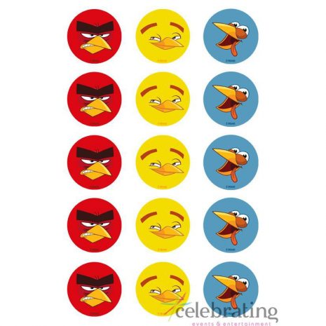 Angry Birds Cupcake Edible Images 15pk
