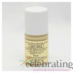 Cake Decorators Light Gold Edible Paint 15ml