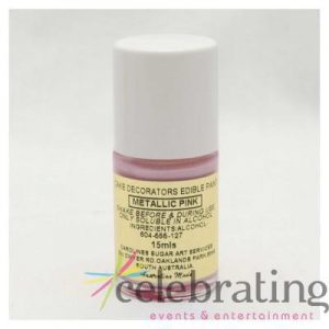 Cake Decorators Metallic Pink Edible Paint 15ml