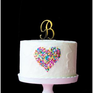 GOLD Cake Topper (7cm) - LETTER B