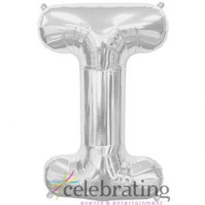 14in Silver Letter I Air-fill Foil Balloon