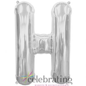 14in Silver Letter H Air-fill Foil Balloon