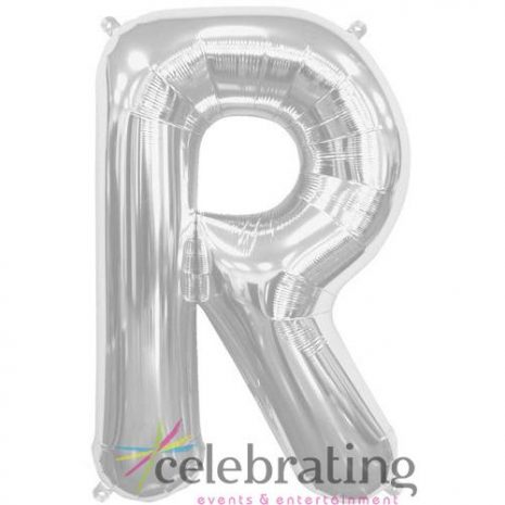 14in Silver Letter R Air-fill Foil Balloon