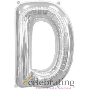 14in Silver Letter D Air-fill Foil Balloon