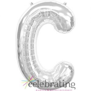 14in Silver Letter C Air-fill Foil Balloon