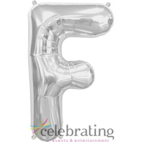 14in Silver Letter F Air-fill Foil Balloon