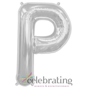 14in Silver Letter P Air-fill Foil Balloon