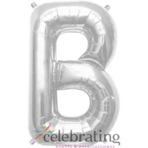 14in Silver Letter B Air-fill Foil Balloon